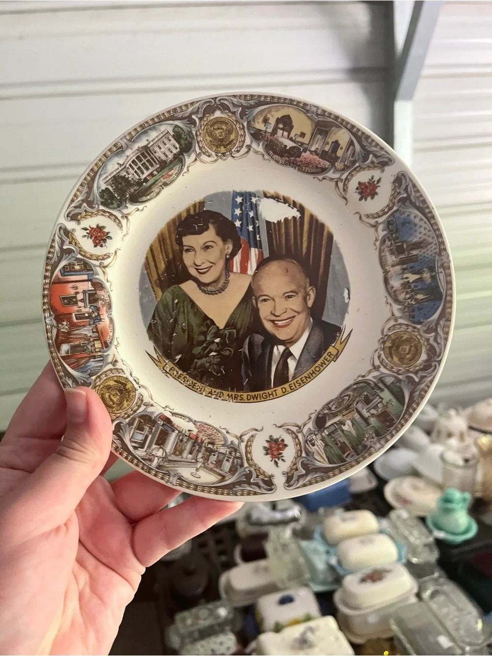 Commemorative Dwight D. Eisenhower Decorative Plate - Multicolor